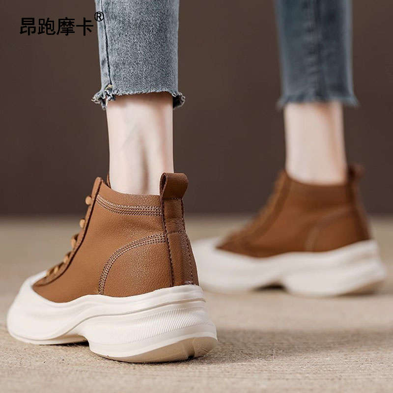 高帮鞋女厚底增高休闲板鞋