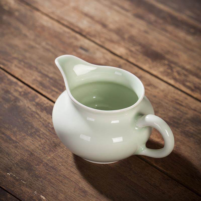 速发青瓷公道杯景德镇制侧把式功夫茶具分茶器