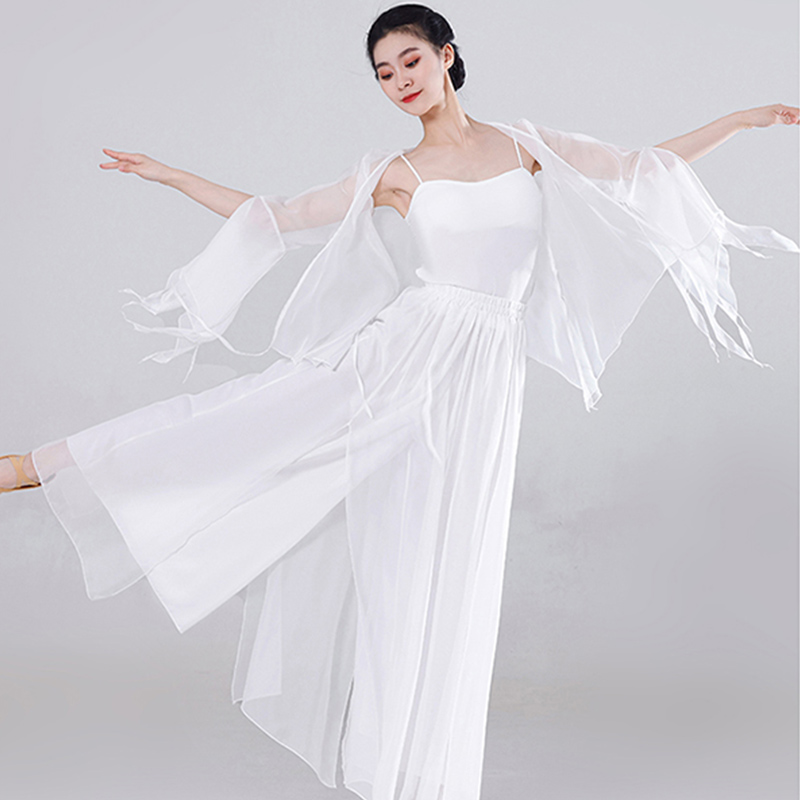 速发古典舞服装演出服仙气飘逸族功服套舞中国风纱衣民练装蹈表演