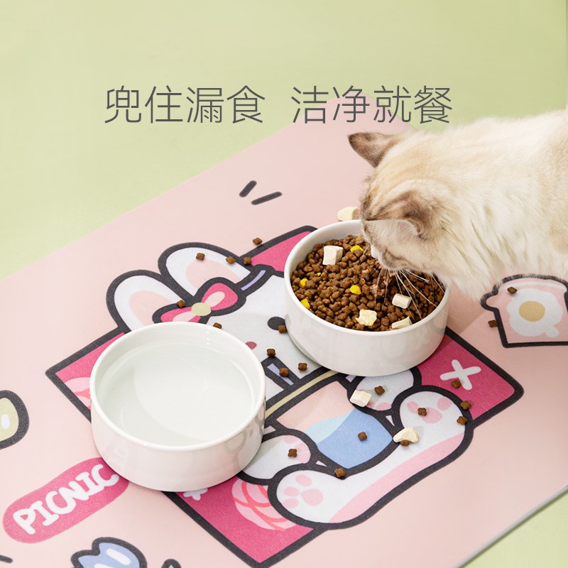 速发餐垫猫咪吃饭猫碗垫防滑防水防洒防溢出便携餐盘垫防漏食