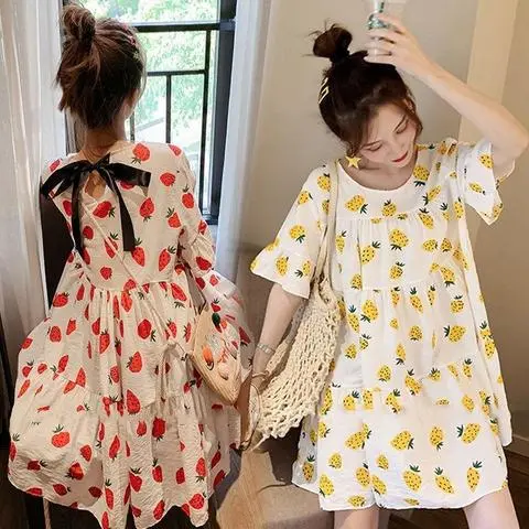 花色莓女夏季连衣裙孕妇装韩版孕妇短袖夏季宽松碎花短袖裙子韩版