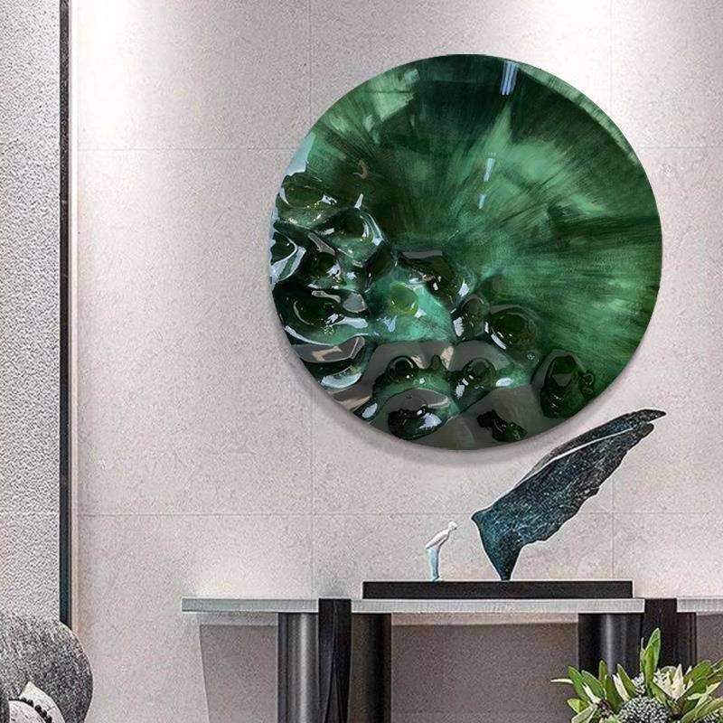 现代简约立体画客厅装饰画轻奢浮雕手绘画树脂餐厅样板间玄关挂画