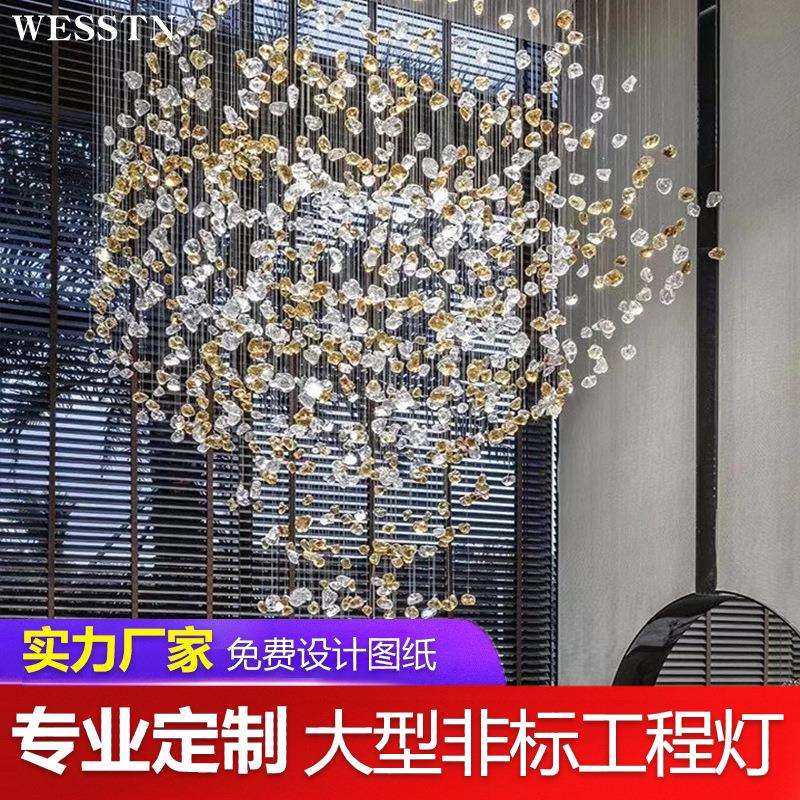 非标复式楼别墅楼梯灯具设计师商场酒店吊灯创意玻璃球吊灯