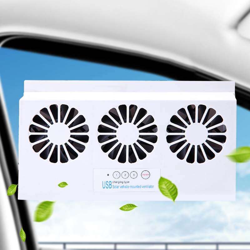 夏季新款排气扇太阳能车载降温神器车内循环散热风扇换气扇排风扇