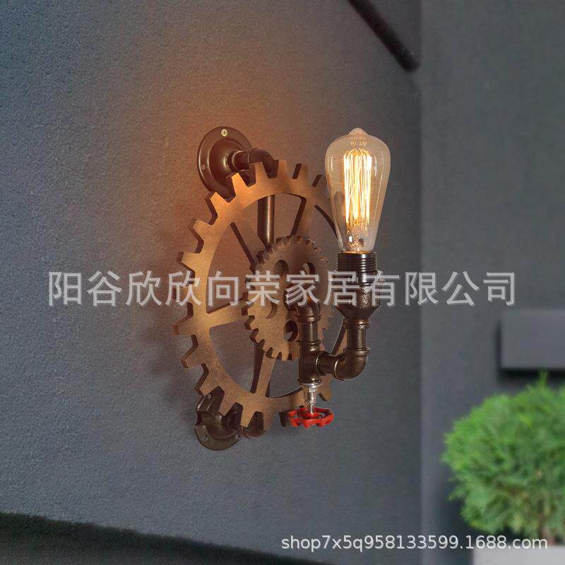 厂家直销北欧复古 美式乡村欧式复古工业风水管酒吧餐厅壁灯