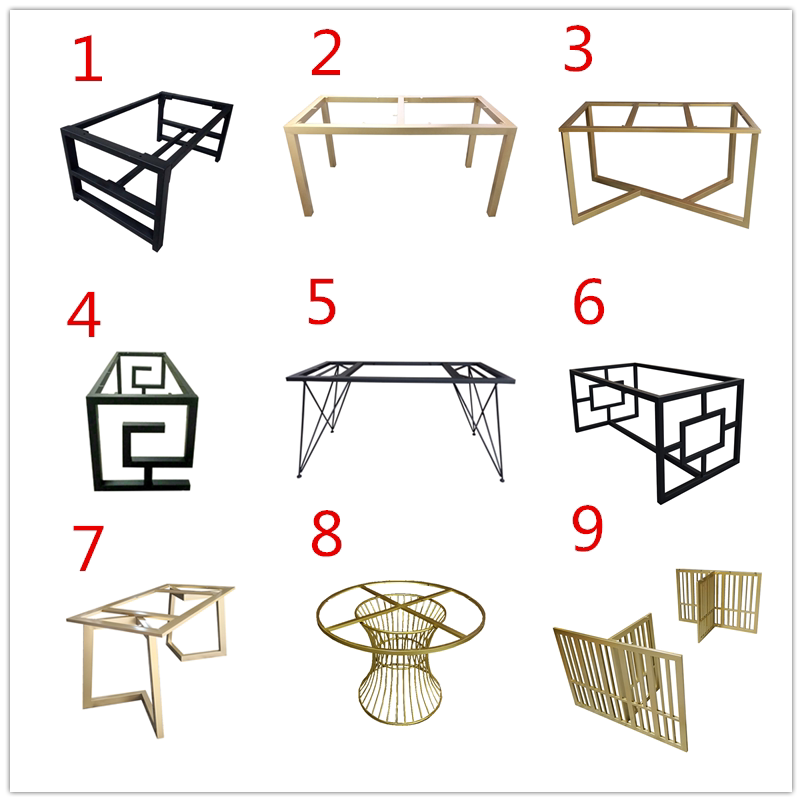 定制岩板桌脚大理石桌腿支架大板餐桌腿钢架子铁艺桌架吧台茶几脚