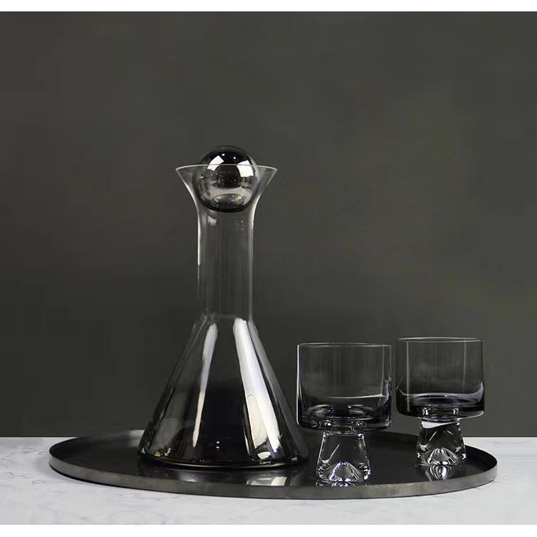 欧式家用水晶玻璃醒酒器红酒装饰酒瓶酒具托盘摆件饰品几何造型