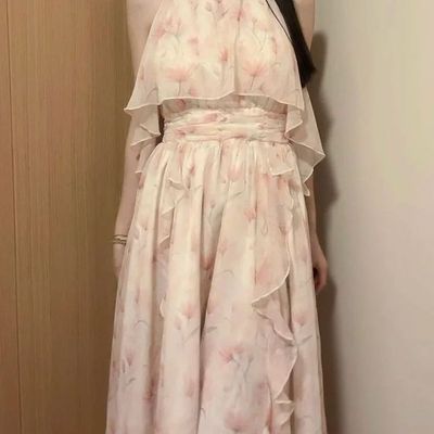 法式优雅仙女连衣裙晕染