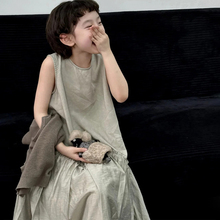 女童超好看的连衣裙2025夏季新款小女孩无袖宽松背心裙儿童长裙子