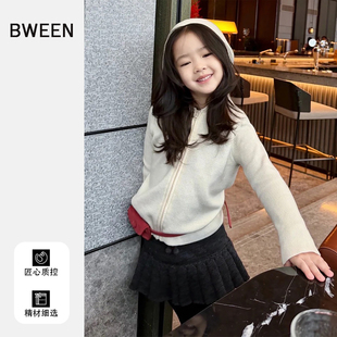 女童毛衣春季2026新款可爱宝宝温柔拉链针织开衫儿童上衣外套春款