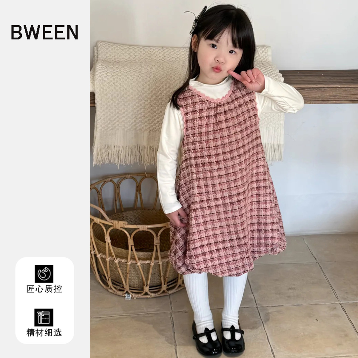 设计感满满的无袖女童连衣裙冬季