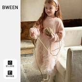 女童连衣裙秋冬款 韩系女宝宝甜美超好看长袖 针织网纱裙儿童裙子冬