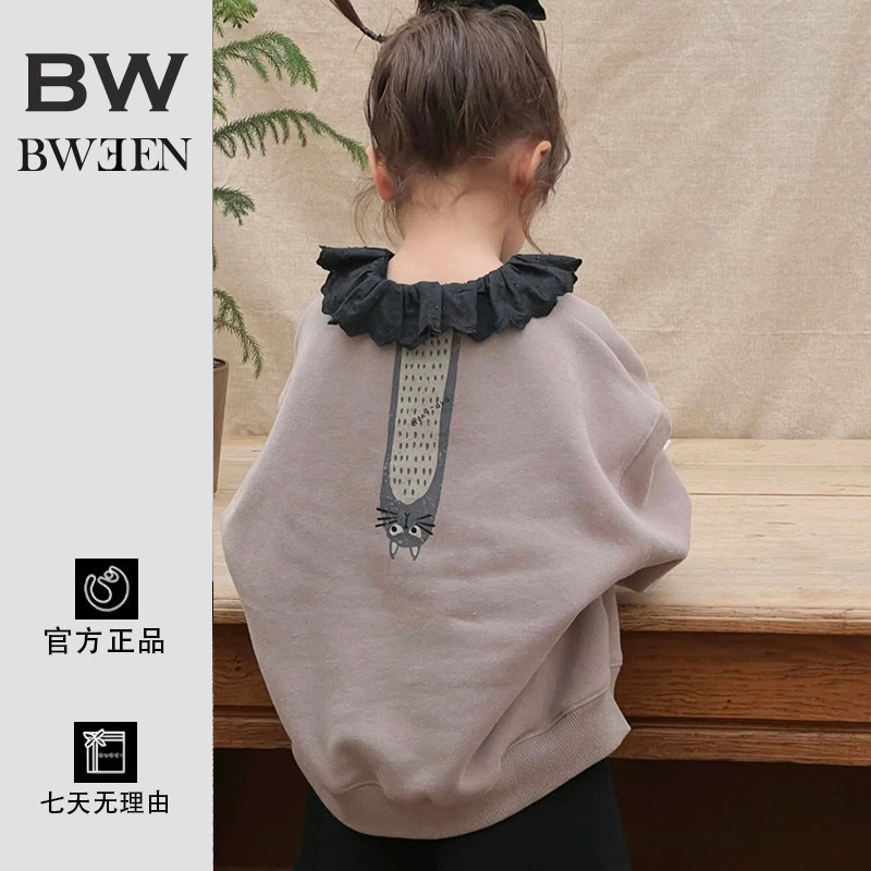 韩国童装女童卫衣秋冬2025新款洋气宝宝韩版印花宽松儿童加绒上衣