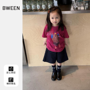 女童短袖t恤春款2026新款洋气儿童韩版宝宝时尚休闲百搭卡通上衣