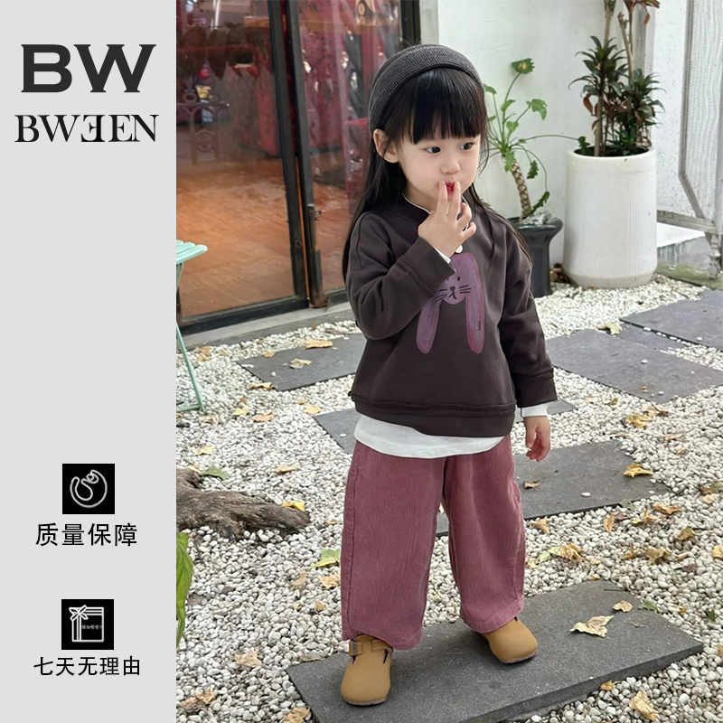 女童t恤春秋款ins风女宝宝时尚百搭长袖印花打底衫儿童上衣秋季