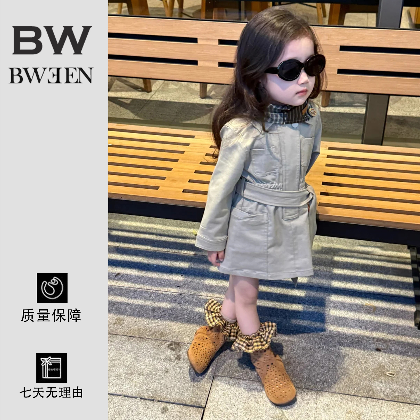 女童风衣春秋款韩系小女孩时髦可爱长袖外套上衣儿童宽松衣服秋季