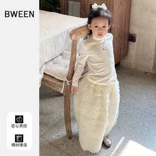 女童连衣裙冬季2025新款女宝宝白色时尚洋气网纱儿童公主裙冬天