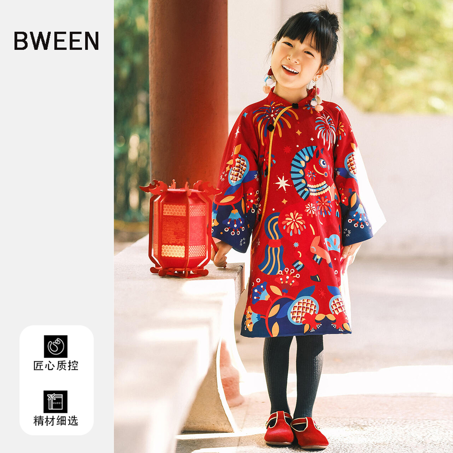 有点小复古的冬季女童连衣裙