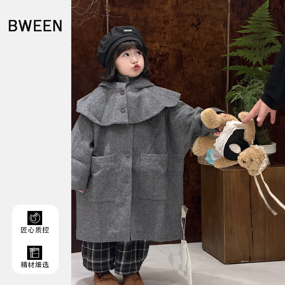 上幼儿园穿很方便的女童呢大衣