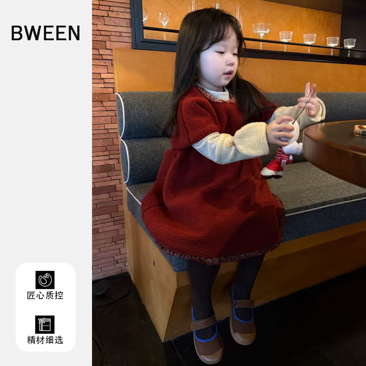 很酷的一件保暖女童连衣裙冬季