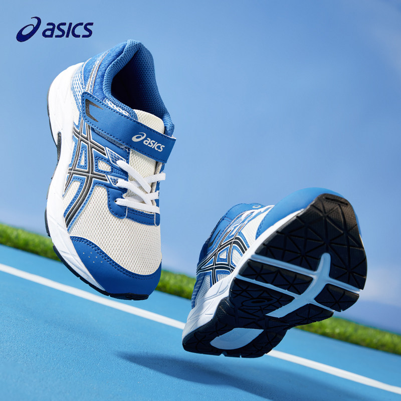 亚瑟士运动鞋童鞋白色透气耐磨跑步鞋防滑男宝女童网面透气训练鞋