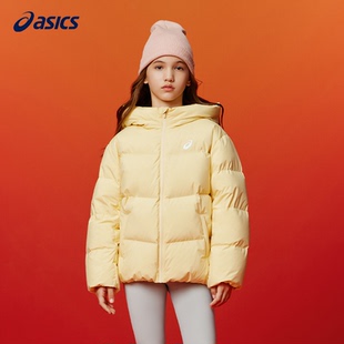 新款 25年女童羽绒服儿童冬季 高鸭绒保暖连帽外套 亚瑟士童装 ASICS