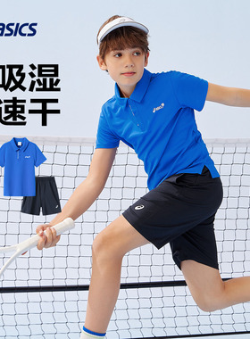 ASICS/亚瑟士童装2025年夏季新款男女童吸湿速干网球POLO运动套装