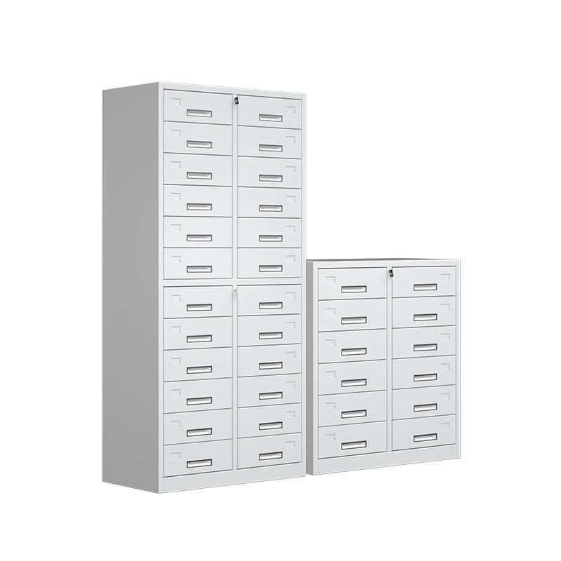 钢制12斗24斗柜多斗柜抽屉储物柜带锁铁皮资料档案凭证办公文件柜