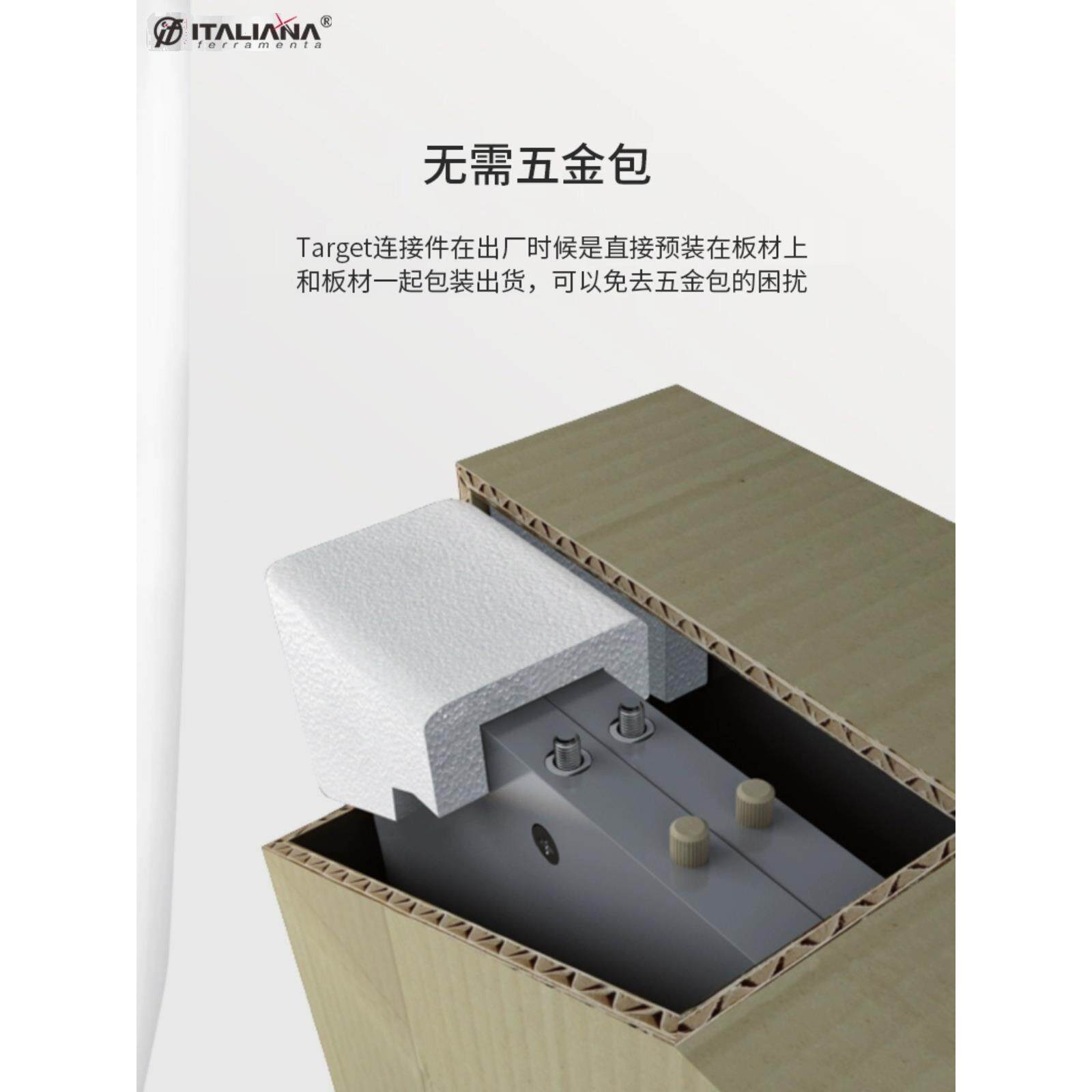 意大利if j10隐形三合一连接件家具衣橱柜门顶底板加固连接件