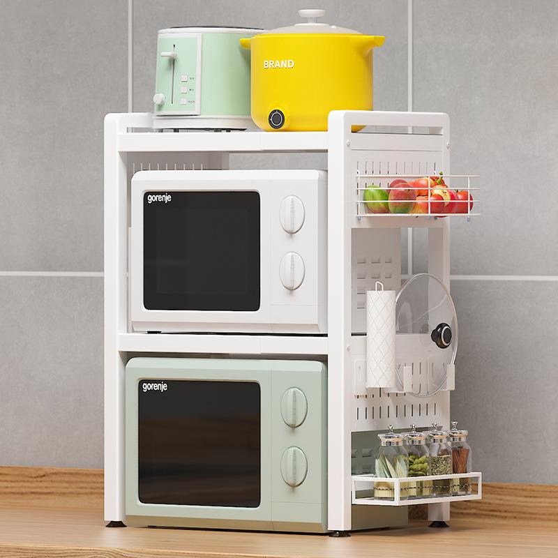 厨房置物架微波炉烤箱架子锅具电饭煲家用多功能双层台面收纳支架