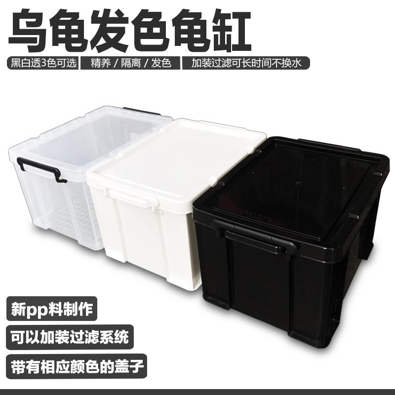 乌龟黑白发色盒佛鳄龟剃刀虎纹青鳉蛋龟专用缸鱼缸过滤龟盆饲养箱