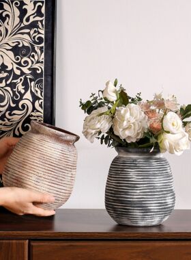 复古做旧装饰陶罐民宿花园家居餐厅欧式地中海风格装饰桌面摆件