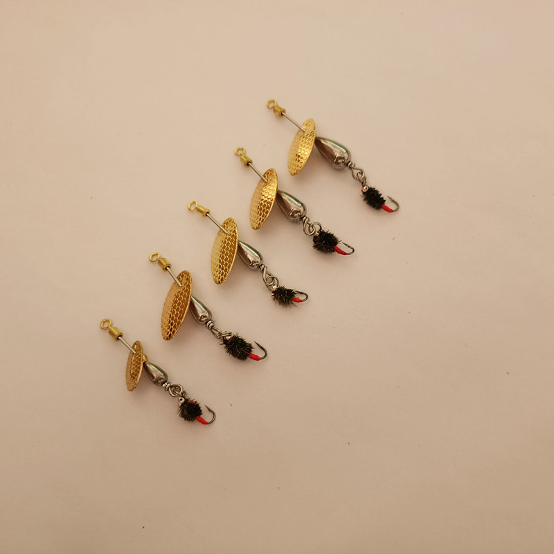 极速微物路亚免绑k瓜子旋转亮片钨钢双钩飞旋马口白条餐条飞蝇免