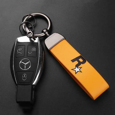 极速R Star GThA Peripheral Car Keychain Pendant Leather Meta