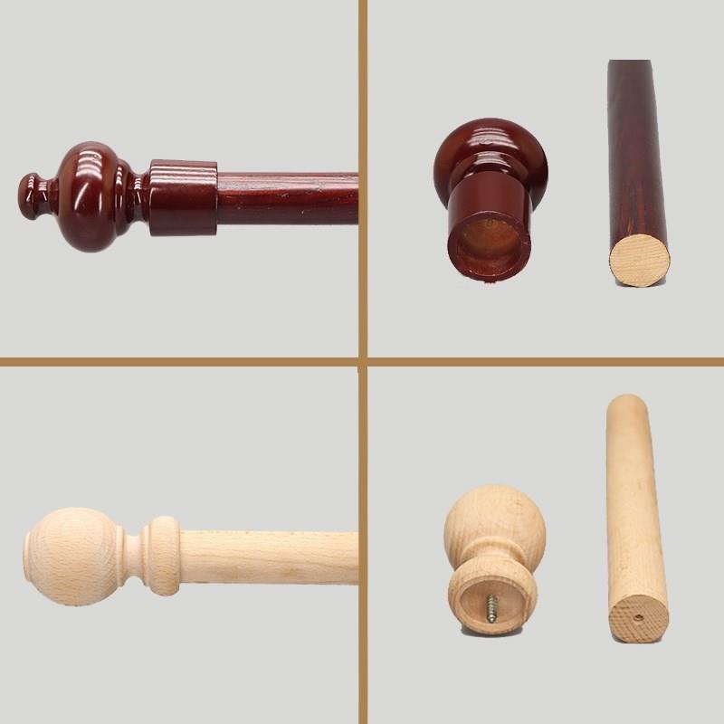 极速老式c通用实木窗帘杆支架罗马杆配件单双底座侧顶装固定托架