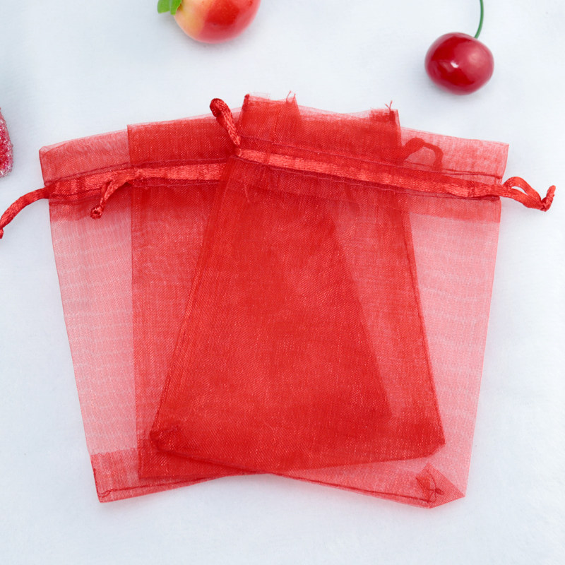 极速纯色a欧根纱包装袋纱袋喜糖袋礼品束口袋抽绳收纳袋子透明雪