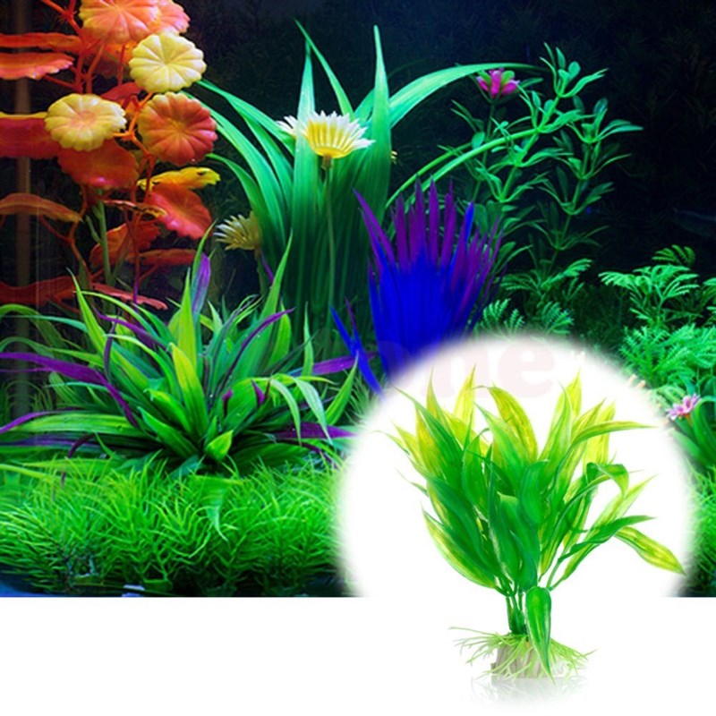 速发15cm  Artificial grass Plastic Manmade Water Plant Green