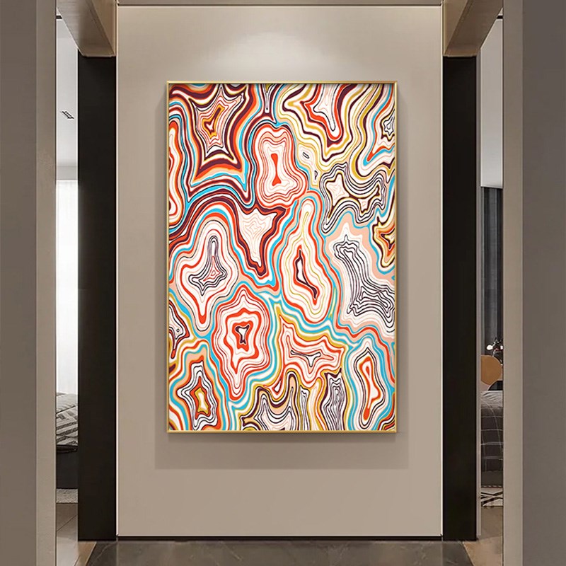 极速抽象纹理沙发背景落地画现z代轻奢软装挂画入户玄关装饰画走