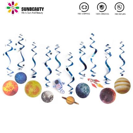 极速10pcs Planet Space Theme Party DeHcoration for Home Patt