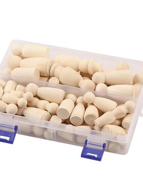极速55pack Blank Wood rPeg Doll Tiny Wooden People DIY Paint