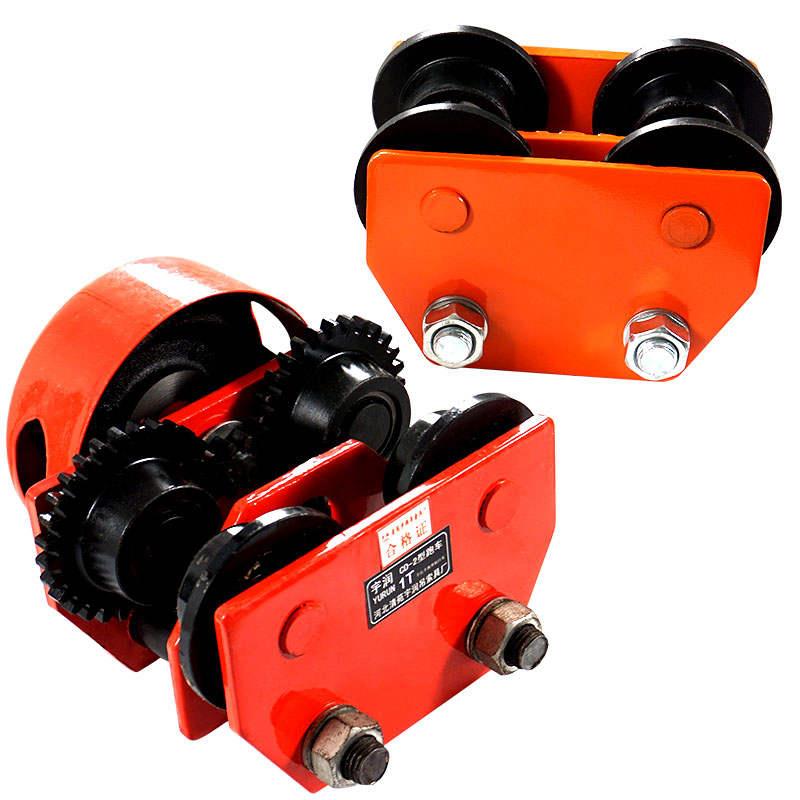 极速手推手c拉跑车工字钢轨道滑轮电动手动0.5T1T2T3T行走单轨小