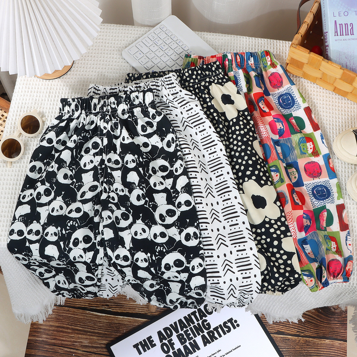 夏季儿童裤子男童九分裤女宝韩版防蚊裤灯笼裤两条装