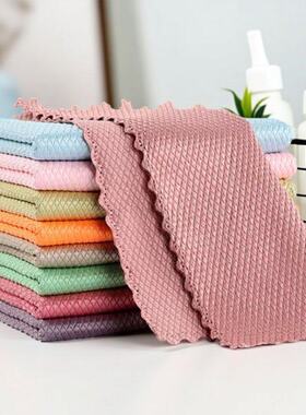 擦玻璃专用鱼鳞抹布不留痕家务清洁布厨房去油无痕吸水不掉f0004