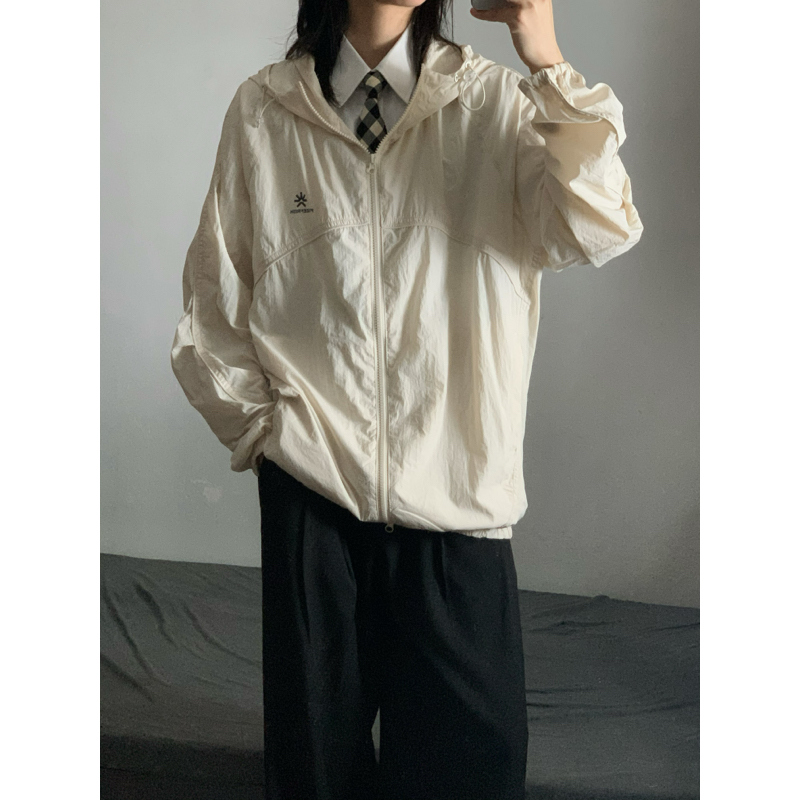 wtmp夏季日系复古设计连帽防晒衣