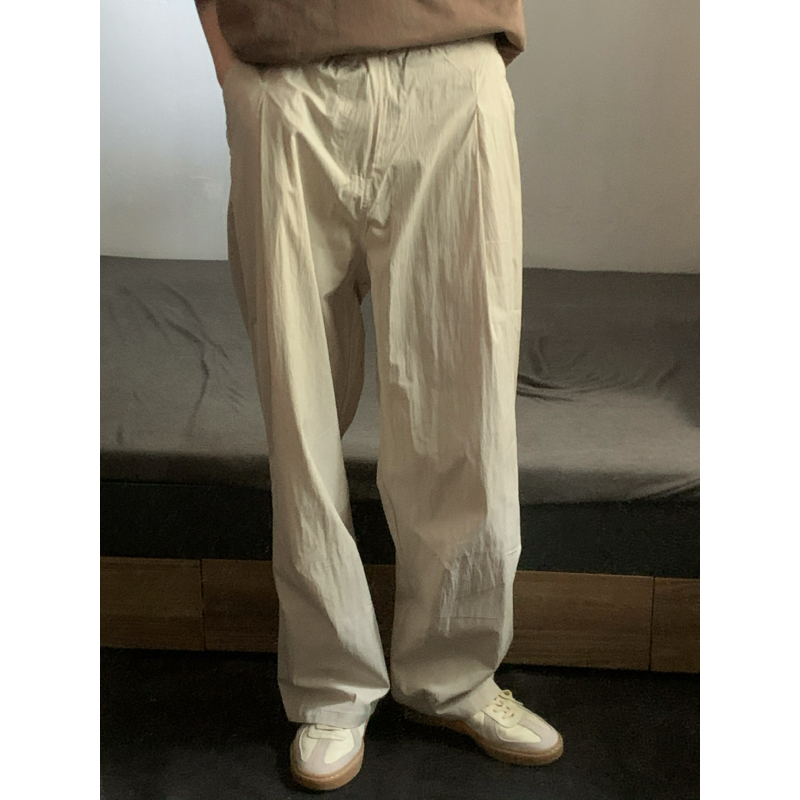wtmp夏季日系复古阔腿肌理冰丝裤