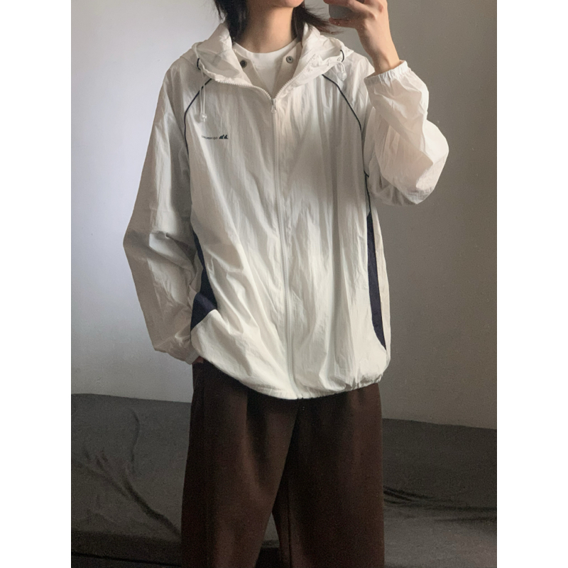 wtmp日系UPF50+撞色连帽防晒衣