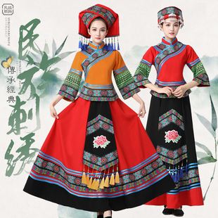 速发成人士布依族服饰少数民族服装 新 合唱服舞表台演套演出服服装