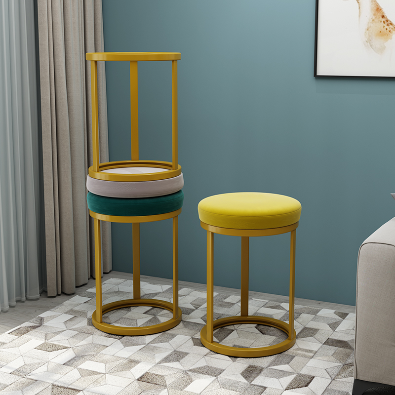 速发小凳子家用小厅简圆凳餐桌矮凳客约茶几凳轻奢沙发凳板凳