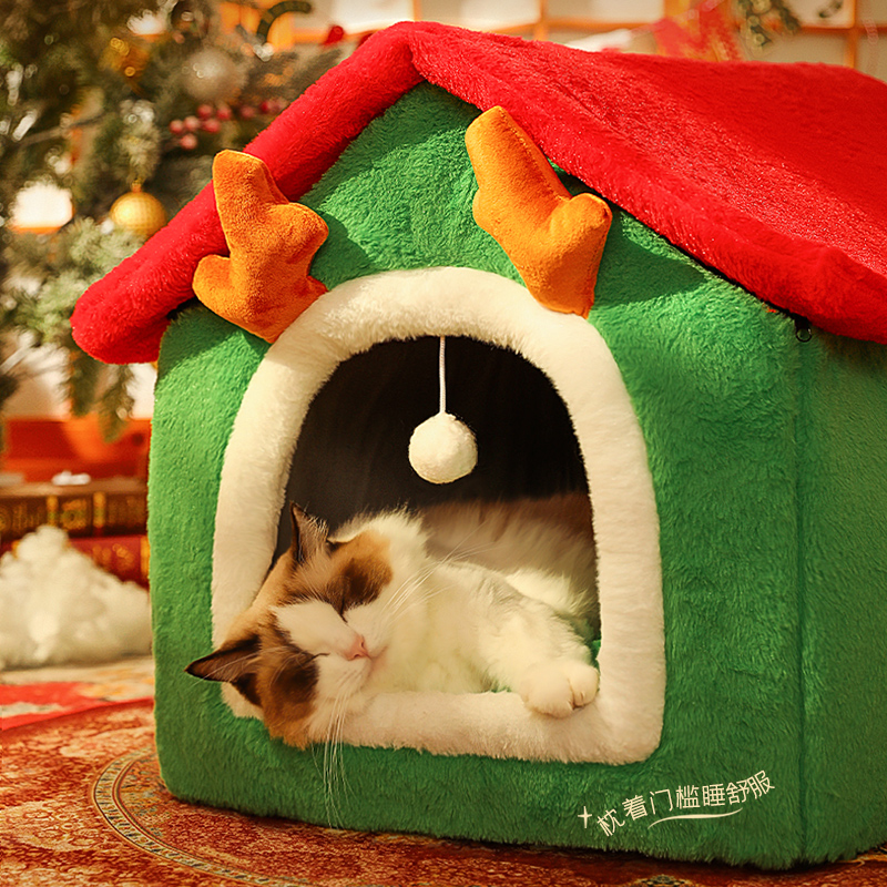 速发猫窝冬季用暖四季通保房子型别墅封闭式床猫冬窝屋咪用品