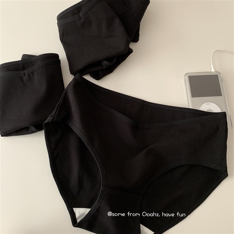 速发黑质之选~基础品色棉质少中腰内裤深V性感纯色弹力7A三角裤